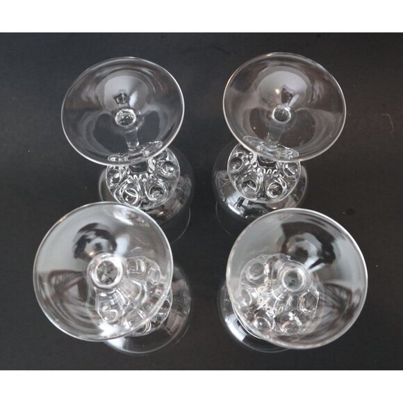 4 Vintage Lobe & Dot 7 oz Grappa/Liqueur Glasses Hand Blown Barware - Picture 6 of 6